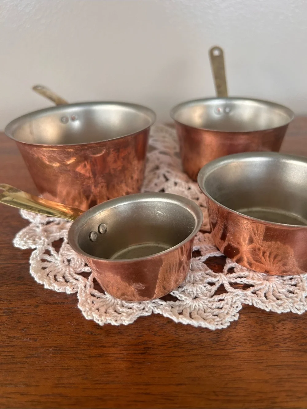 Vintage Copper Brass Measuring Cups Set of 4 Benjamin&Medwin Douro Made in Spain